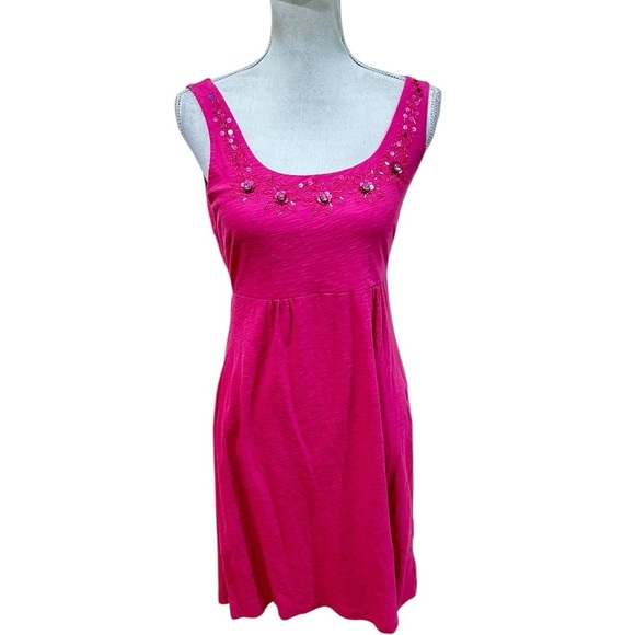 Tommy Bahama Fuchsia Embellished beaded sleeveless scoop neck dress size small - Picture 1 of 8